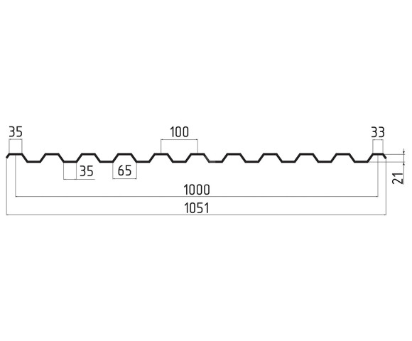 Профнастил кровельный С-21 0.5 MAT RAL 3005