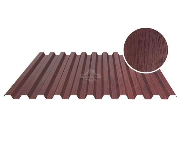 Профнастил кровельный С-21 0.5 Printech Темное дерево