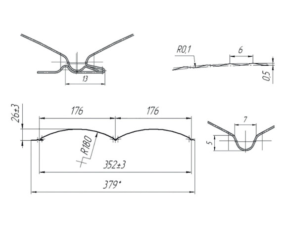Блок-хаус с микрогофрой 0.5 Полиэстер RAL 7035