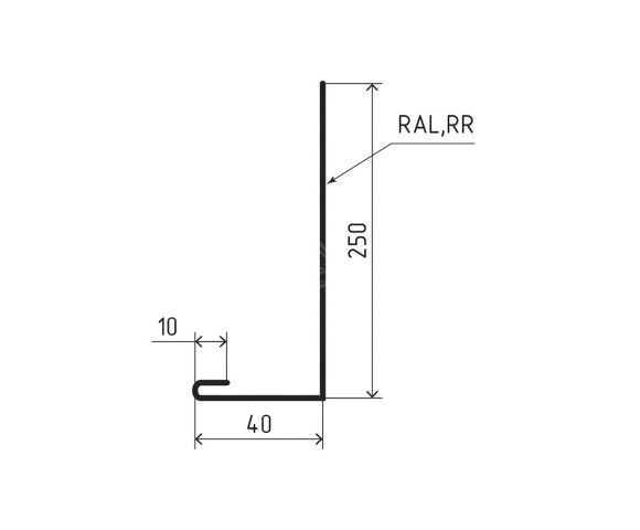 Планка лобовая 40х250 для сайдинга Полиэстер RAL 3011