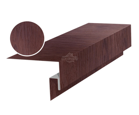 Околооконная фаска сложная (J-фаска) 50х50х200 для сайдинга Printech Темное дерево
