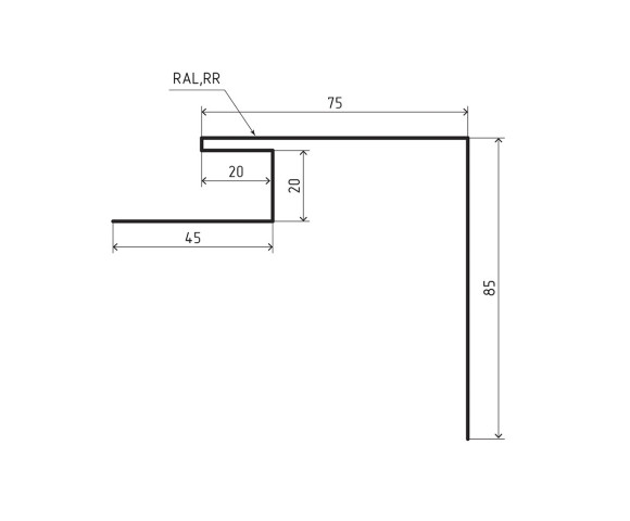 Откос 45х75х85 для сайдинга MAT RAL 8019