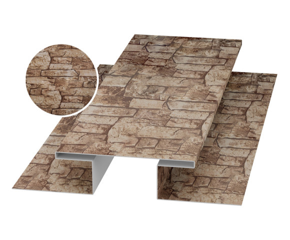 Планка стыковочная (H-профиль) 45х75х45 для сайдинга Printech Дикий камень