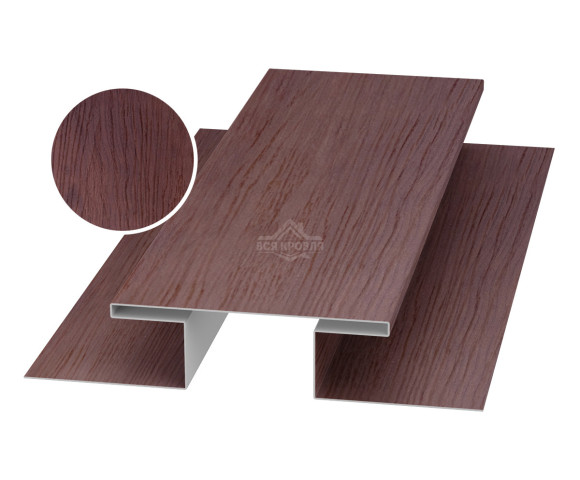 Планка стыковочная (H-профиль) 45х75х45 для сайдинга Printech Темное дерево