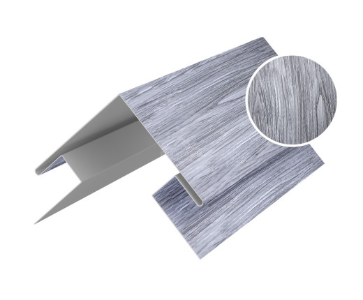 Угол сложный внешний 45х75х75х45 для сайдинга Printech Дымчатый дуб