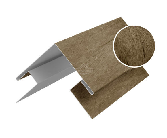 Угол сложный внешний 45х75х75х45 для сайдинга Printech Винтаж темный