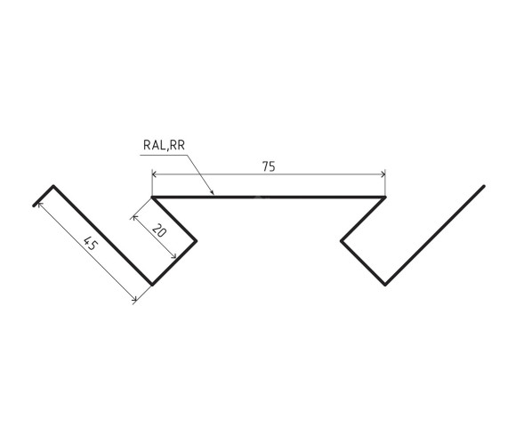 Угол внутренний 45х75х45 для сайдинга MAT RAL 3005