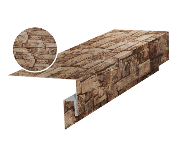 Околооконная фаска сложная (J-фаска) 50х50х200 для сайдинга Printech Дикий камень