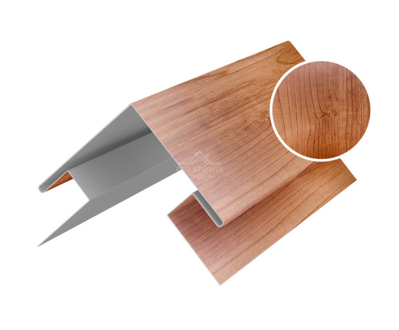 Угол сложный внешний 45х75х75х45 для сайдинга Printech Светлое дерево