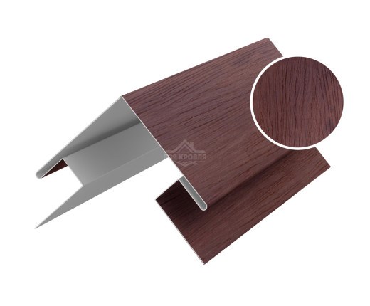 Угол сложный внешний 45х75х75х45 для сайдинга Printech Темное дерево