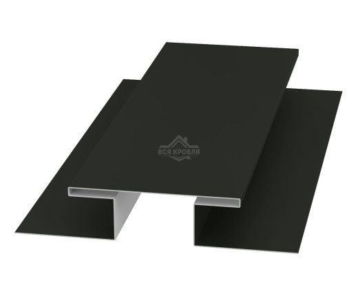 Планка стыковочная (H-профиль) 45х75х45 для сайдинга MAT двусторонний RAL 9005