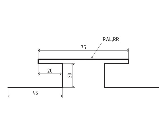 Планка стыковочная (H-профиль) 45х75х45 для сайдинга Полиэстер RAL 7016