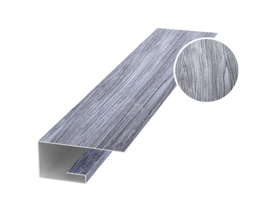 Планка завершающая (J-профиль) 45х20х25 для сайдинга Printech Дымчатый дуб