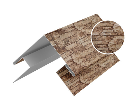 Угол сложный внешний 45х75х75х45 для сайдинга Printech Дикий камень