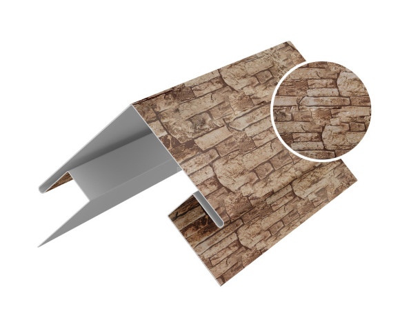 Угол сложный внешний 45х75х75х45 для сайдинга Printech Дикий камень