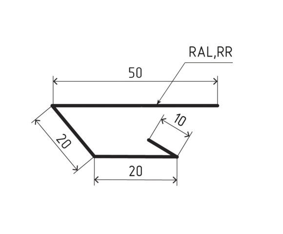 Планка стартово-финишная 50х20х20 для сайдинга Полиэстер RAL 3003