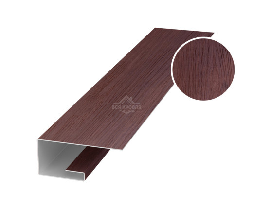 Планка завершающая (J-профиль) 45х20х25 для сайдинга Printech Темное дерево