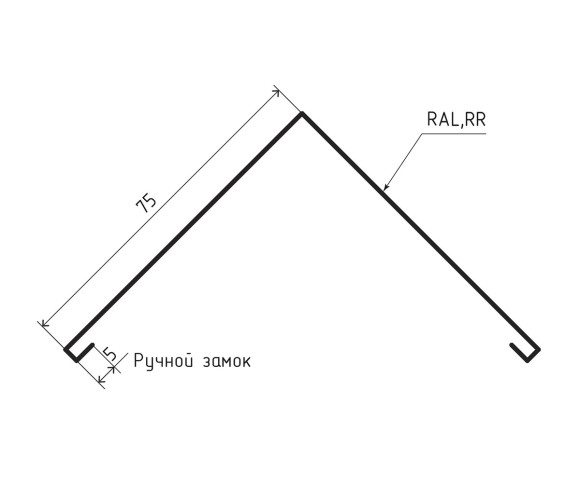 Угол внешний 75х75 для сайдинга Полиэстер RAL 6029