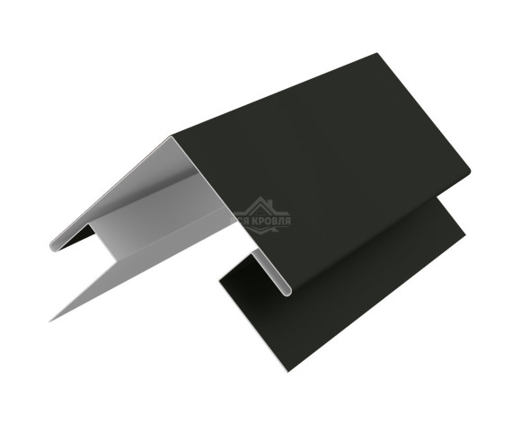 Угол сложный внешний 45х75х75х45 для сайдинга MAT двусторонний RAL 9005