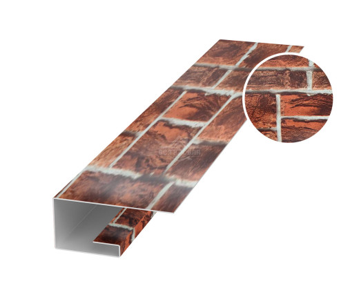Планка завершающая (J-профиль) 45х20х25 для сайдинга Printech Кирпич