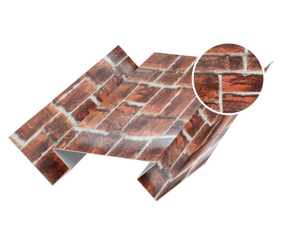 Угол внутренний 45х75х45 для сайдинга Printech Кирпич