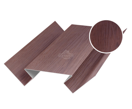 Угол внутренний 45х75х45 для сайдинга Printech Темное дерево