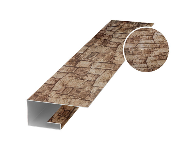 Планка завершающая (J-профиль) 45х20х25 для сайдинга Printech Дикий камень