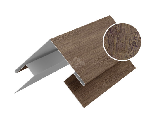 Угол сложный внешний 45х75х75х45 для сайдинга Printech двусторонний Античный дуб