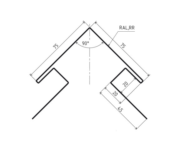 Угол сложный внешний 45х75х75х45 для сайдинга Printech двусторонний Античный дуб