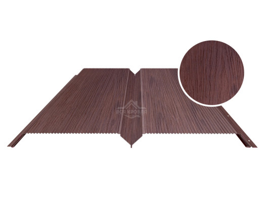 Евробрус с микрогофрой 0.5 Printech двусторонний Темное дерево