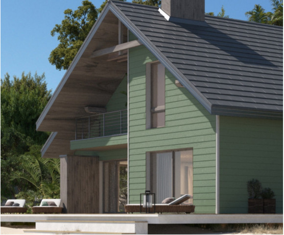 Фиброцементный сайдинг Фибростар Click КР 34 Оливковый Нежный