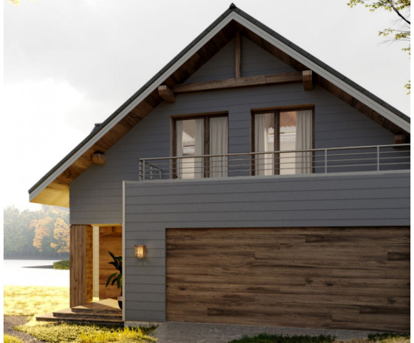 Фиброцементный сайдинг Фибростар Wood КС 19 Графитовый серый