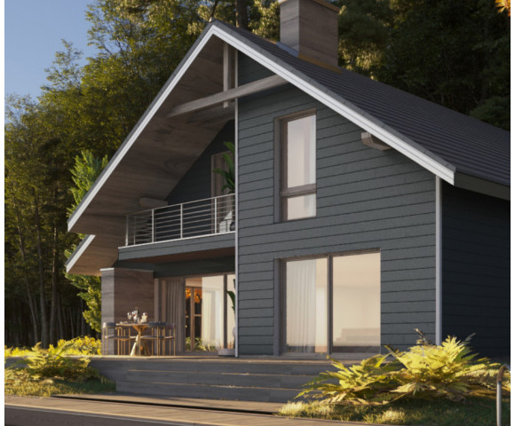 Фиброцементный сайдинг Фибростар Wood КС 83 Темная Ночь