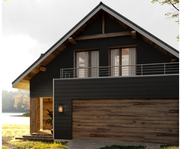 Фиброцементный сайдинг Фибростар Wood КС 85 Глубокий черный