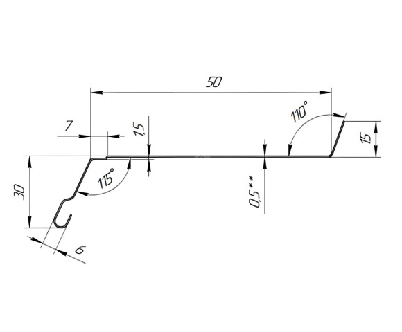 Отлив оконный 50 Pural RAL 7024