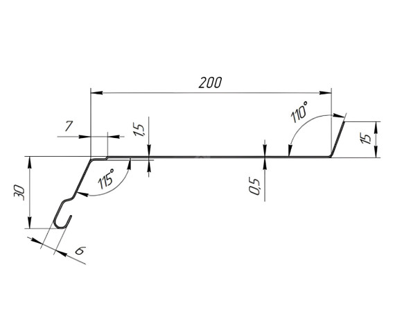 Отлив оконный 200 Полиэстер RAL 3003