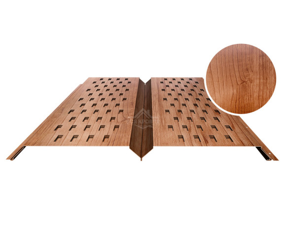 Софит металлический с перфорацией 0.5 Printech Светлое дерево