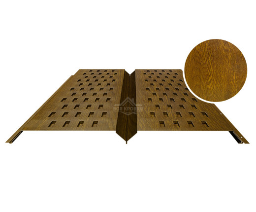 Софит металлический с перфорацией 0.5 Printech Золотой дуб