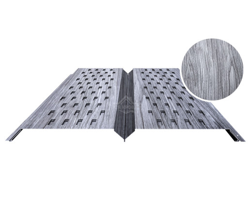 Софит металлический с перфорацией 0.5 Printech Дымчатый дуб