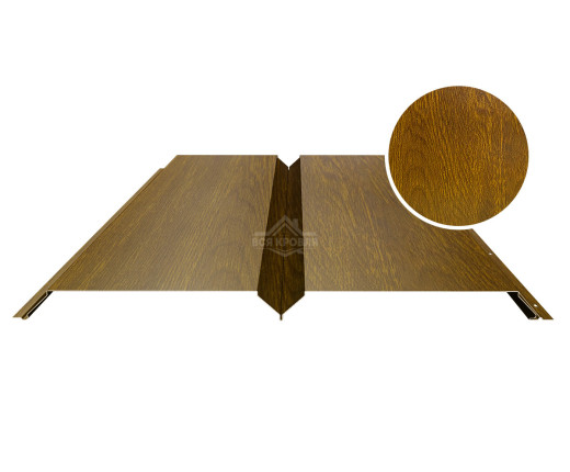 Софит металлический Гладкий 0.5 Printech двусторонний Золотой дуб