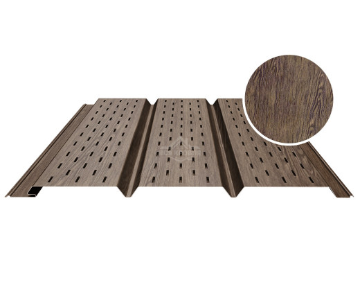 Софит PROFI полностью перфорированный 0.5 Printech двусторонний Античный дуб