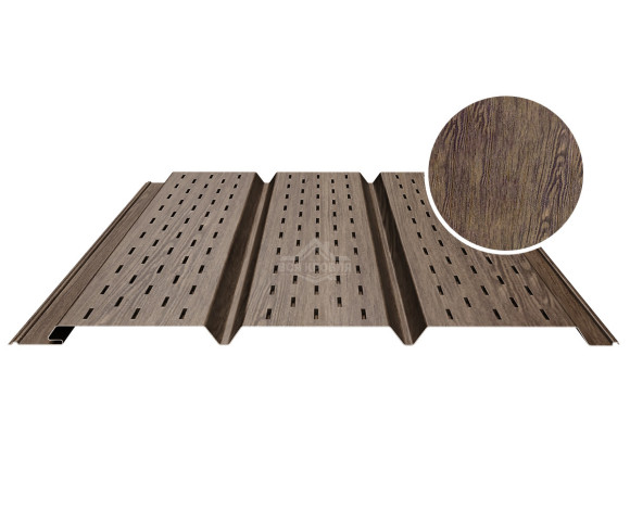 Софит PROFI полностью перфорированный 0.5 Printech двусторонний Античный дуб