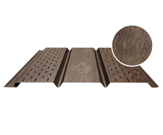 Софит PROFI с двойной перфорацией (боковой) 0.5 Printech двусторонний Античный дуб