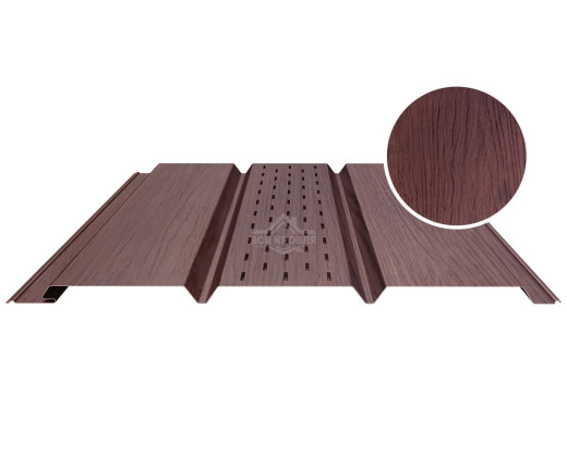 Софит PROFI с центральной перфорацией 0.5 Printech двусторонний Темное дерево