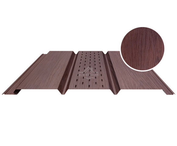 Софит PROFI с центральной перфорацией 0.5 Printech двусторонний Темное дерево