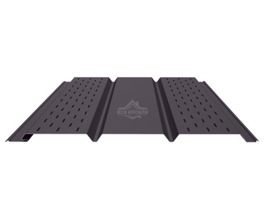 Софит PROFI с двойной перфорацией (боковой) 0.5 MAT RAL 8019