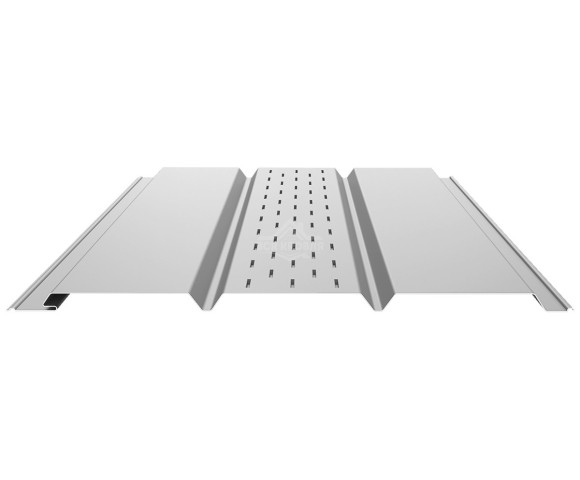 Софит PROFI с центральной перфорацией 0.5 Полиэстер RAL 9006