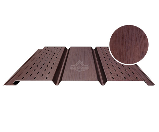 Софит PROFI с двойной перфорацией (боковой) 0.5 Printech Темное дерево