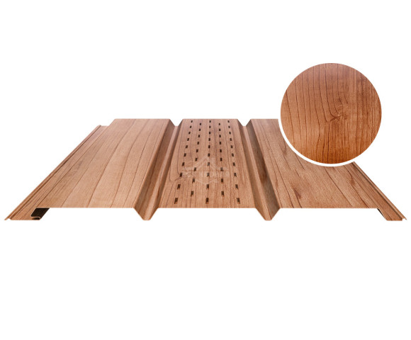 Софит PROFI с центральной перфорацией 0.5 Printech Светлое дерево