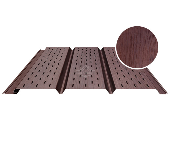 Софит PROFI полностью перфорированный 0.5 Printech Темное дерево